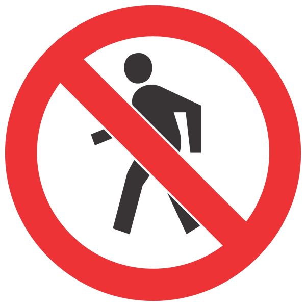 No Thoroughfare For Pedestrians SABS safety sign (PV3)