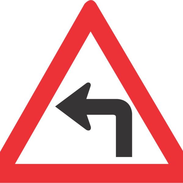 Sharp Curve (Left) road sign (W205)