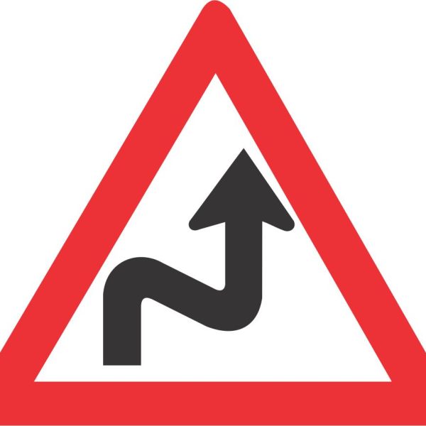 Combined Curves (Right - Left) road sign (W210)