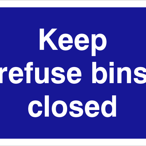 Keep refuse bin closed safety sign (CAT28)