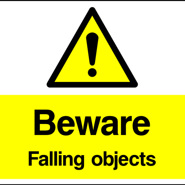 Beware : falling objects safety sign (CONS0094)