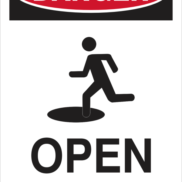 Danger : open hole safety sign (DAN070)