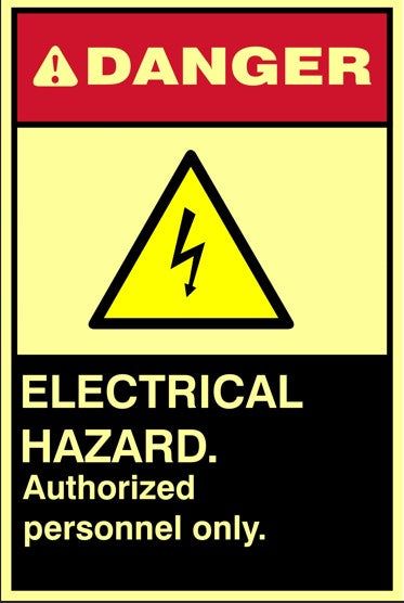 DAN116-DangerElectricalHazard-PLV.jpg Danger Electrical Hazard - Photo Luminescent Safety sign (DAN116)