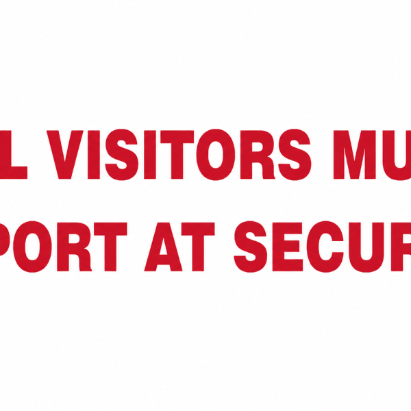 All visitors must report at security safety sign (FA22)