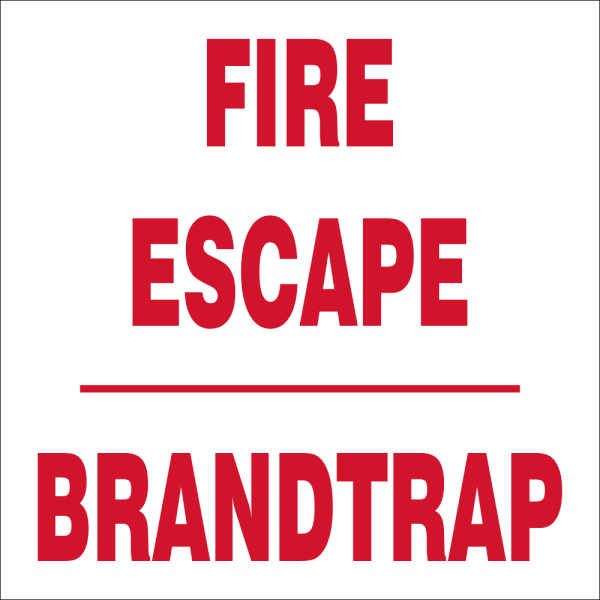 Fire Escape / Brandtrap Safety Sign (FE8)