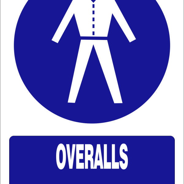 Overalls must be worn safety sign (MV020A)