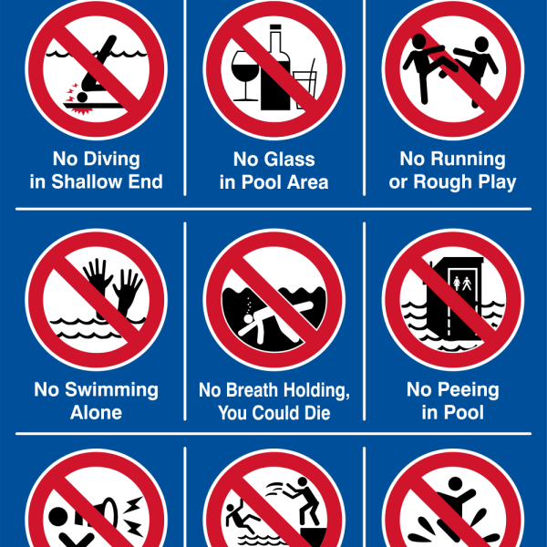 Obey the Rules of the Pool safety sign (PR015)