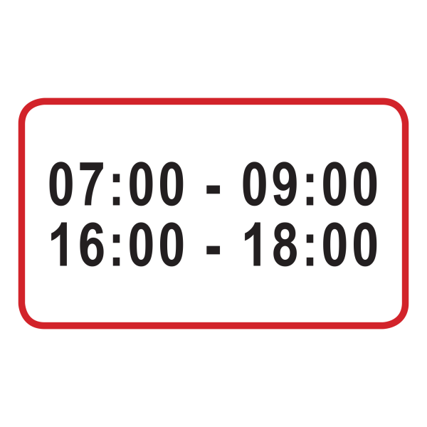 Two time periods road sign (R502)