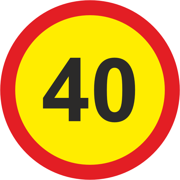 Temporary Speed Limit Retro Reflective road sign (TR201) 40