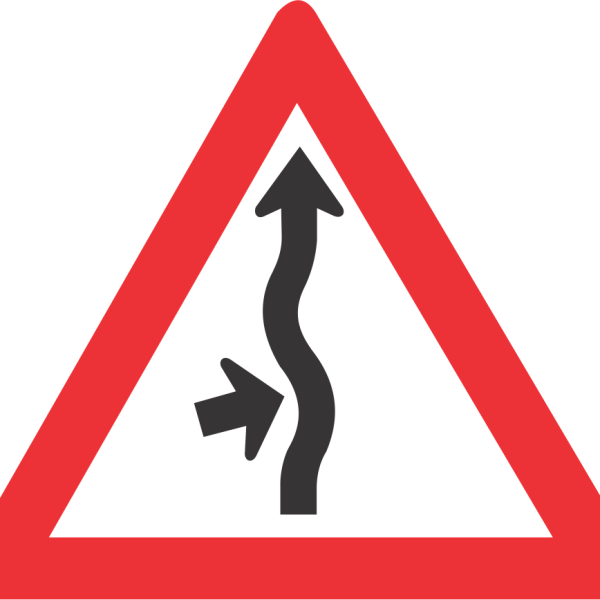 Concealed driveway (from left) road sign (W217)