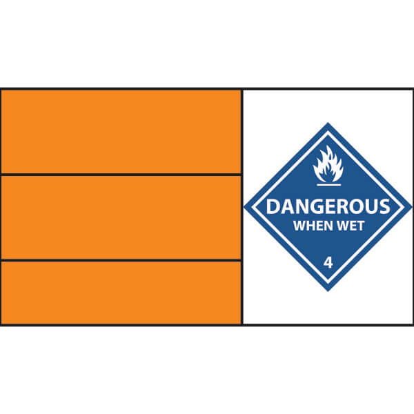 Water Reactive Substances Hazchem Safety Sticker – Laminated Hazard Label (HZ31)